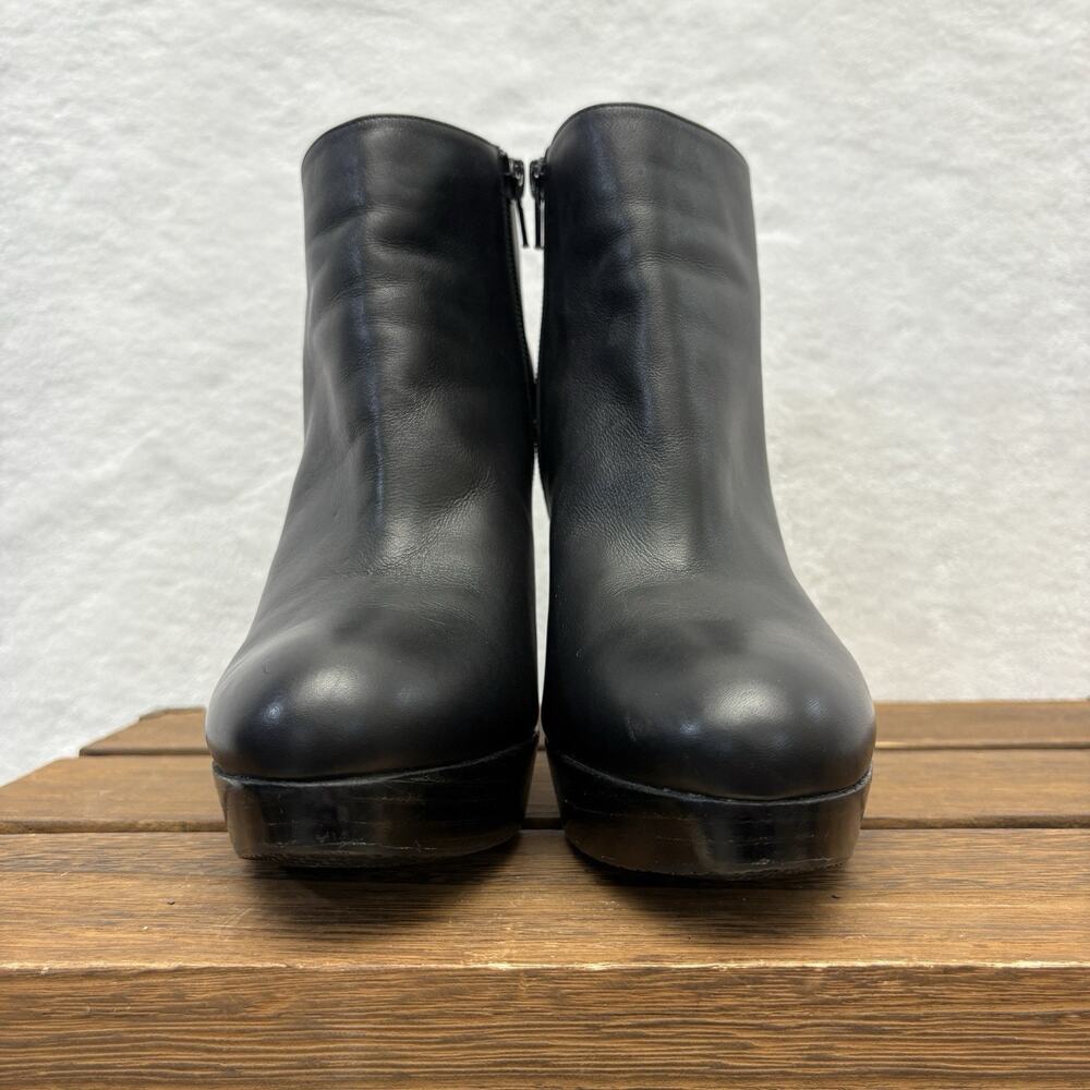 Stuart Weitzman Ankle Boots Napa Leather Black Platform Stiletto Booties 9.5M - Picture 5 of 14